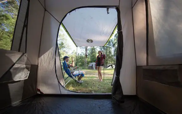 Inside instant up tent